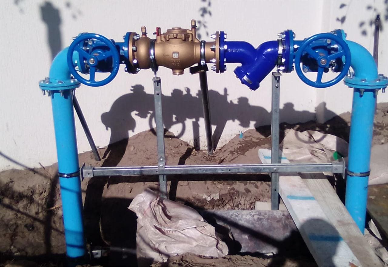 RPZ backflow preventer installation